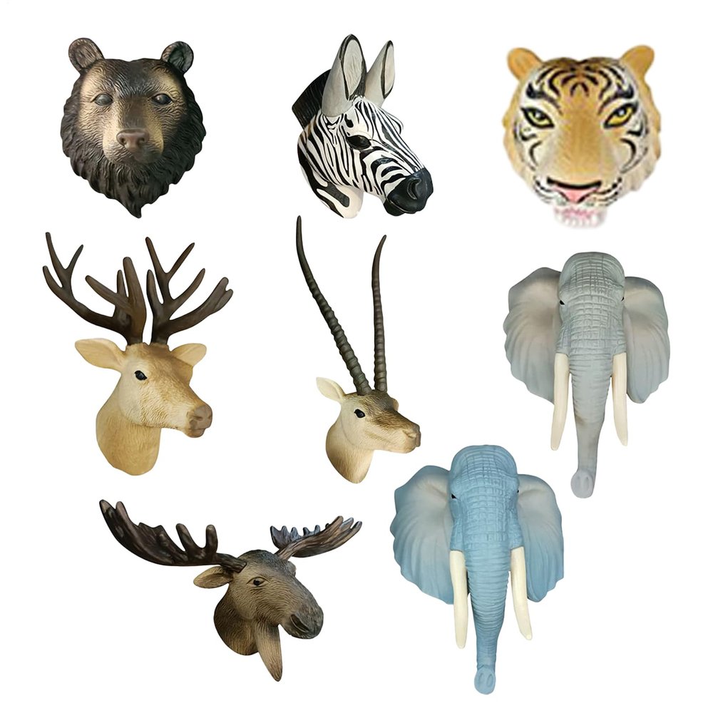 3D Animal Refrigerator Magnets, No Drilling, Portable Decor
