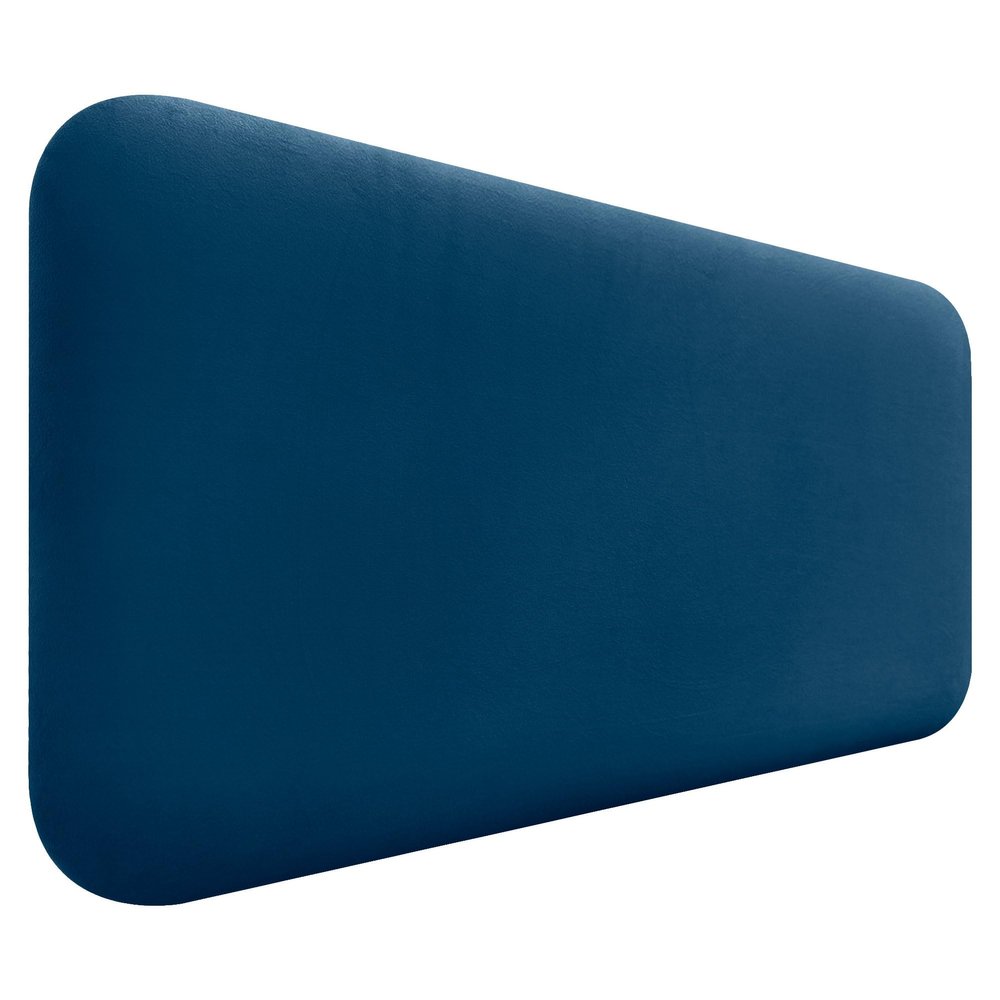 DHOME Rounded Smooth Upholstered Headboard in Premium Velvet for Wall Mounting, Acoustic Sound-Absorbing Headboard for Bed and Bedroom (Blue, 95 cm)