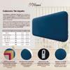 DHOME Rounded Smooth Upholstered Headboard in Premium Velvet for Wall Mounting, Acoustic Sound-Absorbing Headboard for Bed and Bedroom (Blue, 95 cm) view 4