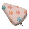 Treer Waterproof Bicycle Saddle Covers with Dog Paw Print, Pink, 2-Pack view 1