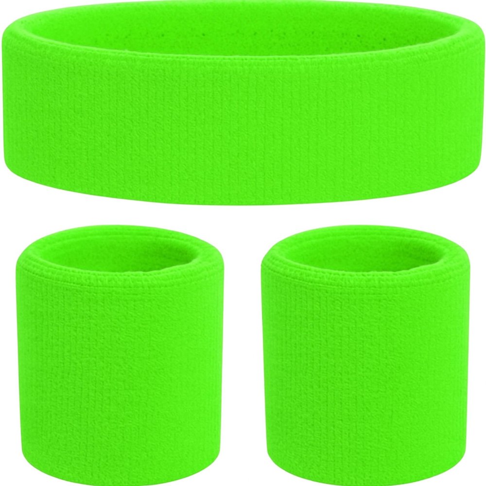 TK Gruppe Timo Klingler 3-in-1 Sweatband Set with Headband, Neon Green