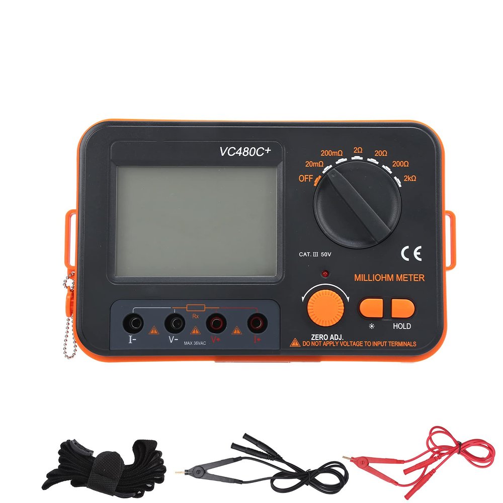 VC480C Digital Milliohm Meter, 0.01 mΩ Resolution, 4-Wire Measurement