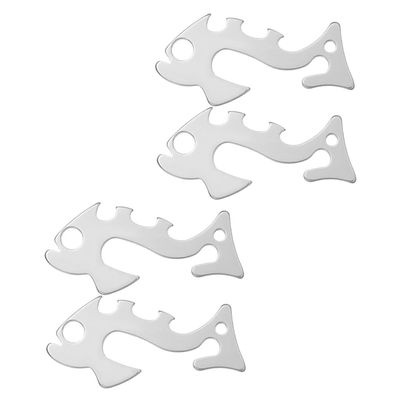 BESPORTBLE Tent Guyline Tensioners, Compact Polished Stainless Steel, 4-Piece Set