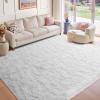 ZXIAOHUI High-Pile Rug 370 x 400 cm, Rectangular, White, Washable, Suitable for Underfloor Heating view 1