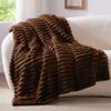 BEDELITE Plush Throw Blanket for Sofa, Dark Brown, 125 x 150 cm view 1