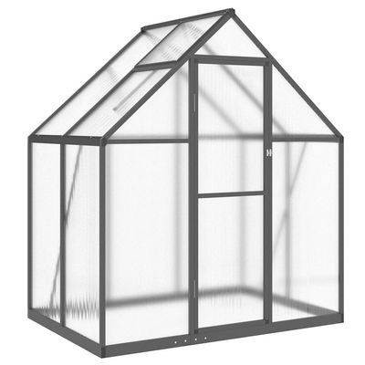 Hommdiy Aluminum Greenhouse with Foundation Frame, Anthracite, 169 x 114 x 195 cm