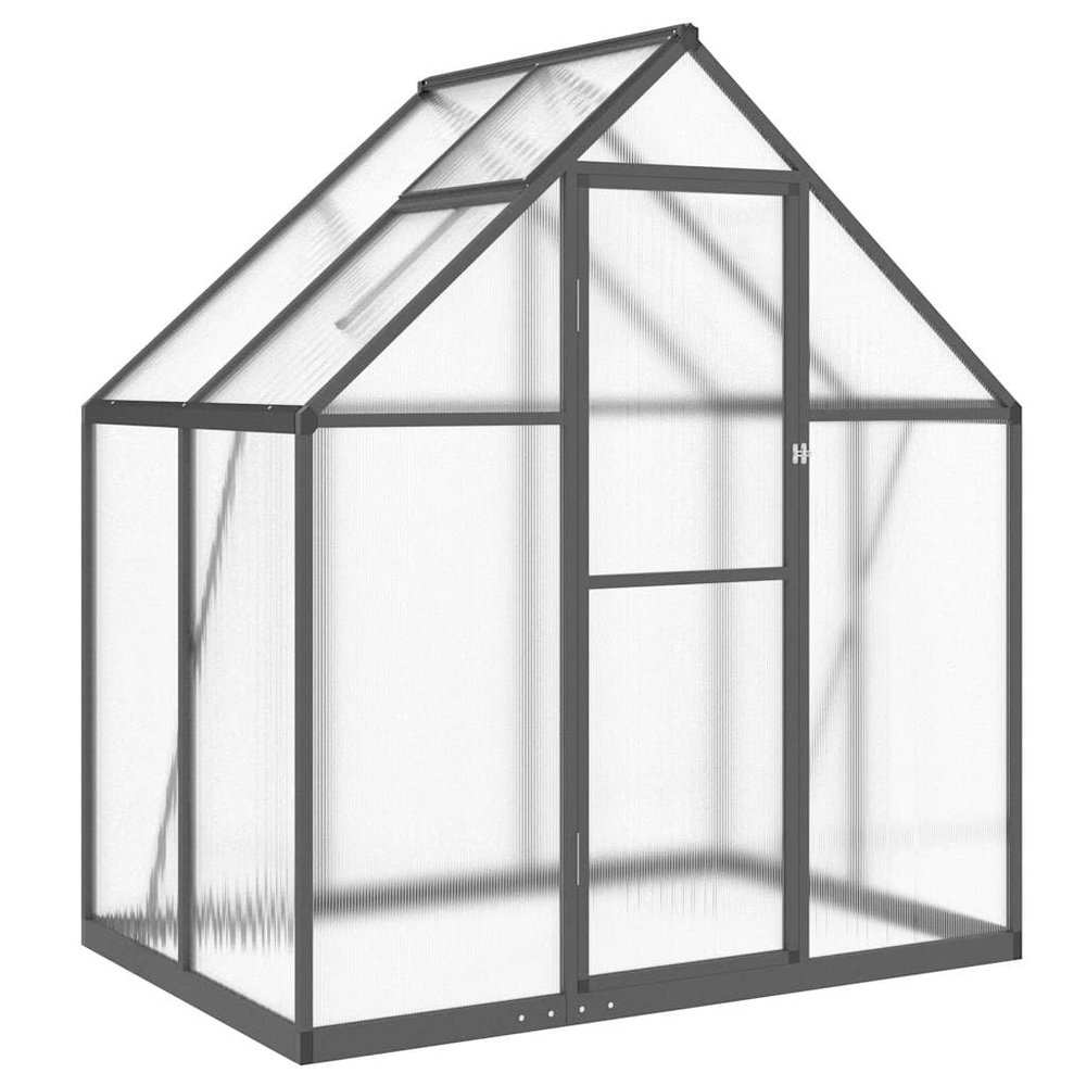 Hommdiy Aluminum Greenhouse with Foundation Frame, Anthracite, 169 x 114 x 195 cm