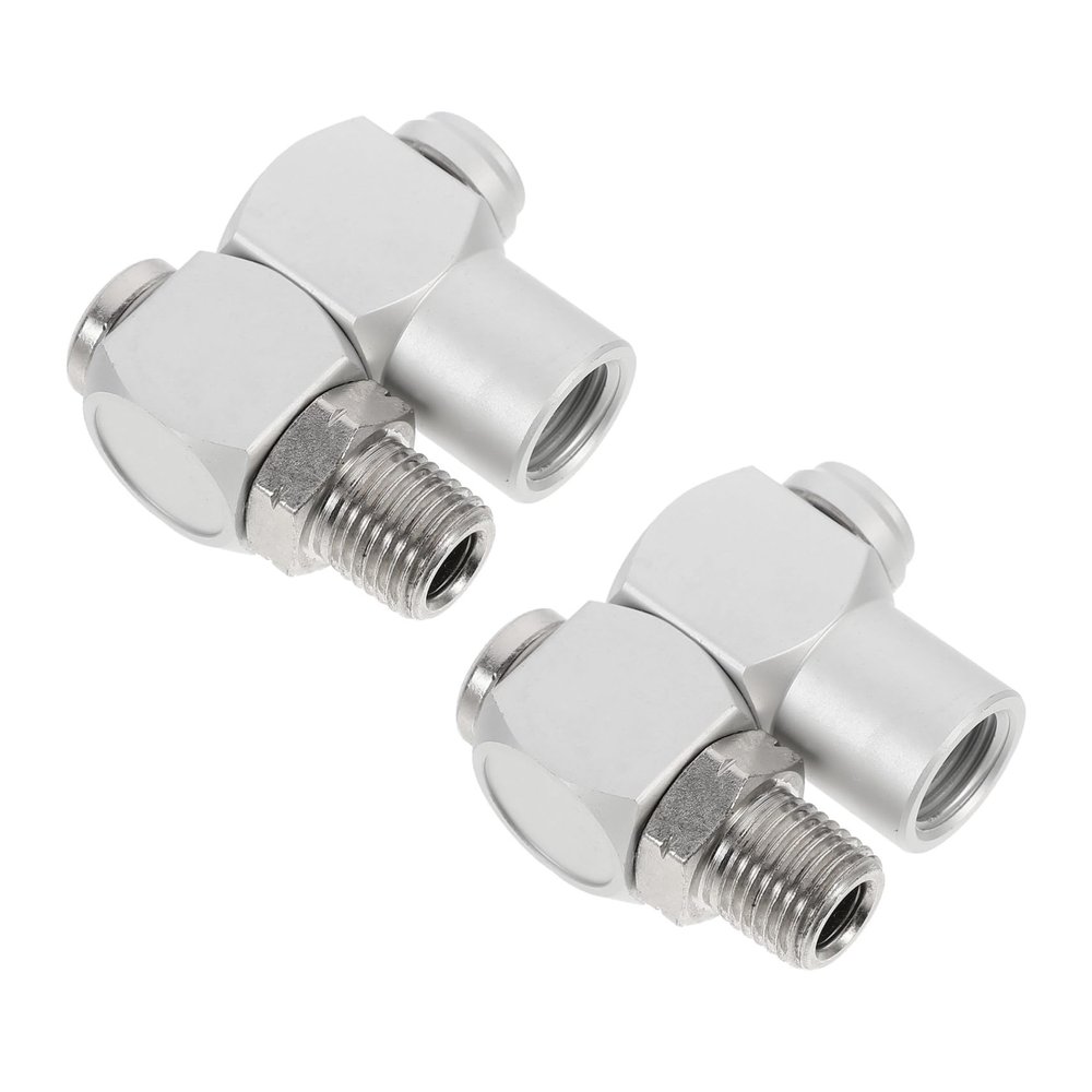 PLAFOPE Pneumatic Swivel Fitting, 360° Rotatable Metal Hose Connector, 2 Pieces