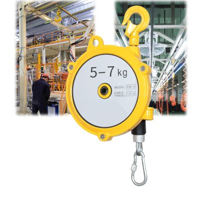 1-Piece Spring Balancer Tool with Retractable Wire Rope and Hook (5–7 kg)