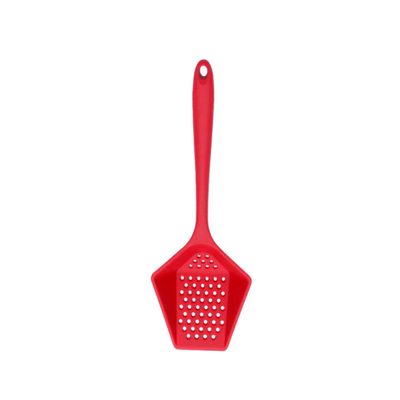 Silicone Ice Scoop Strainer Spoon for Kitchen and Household, Red