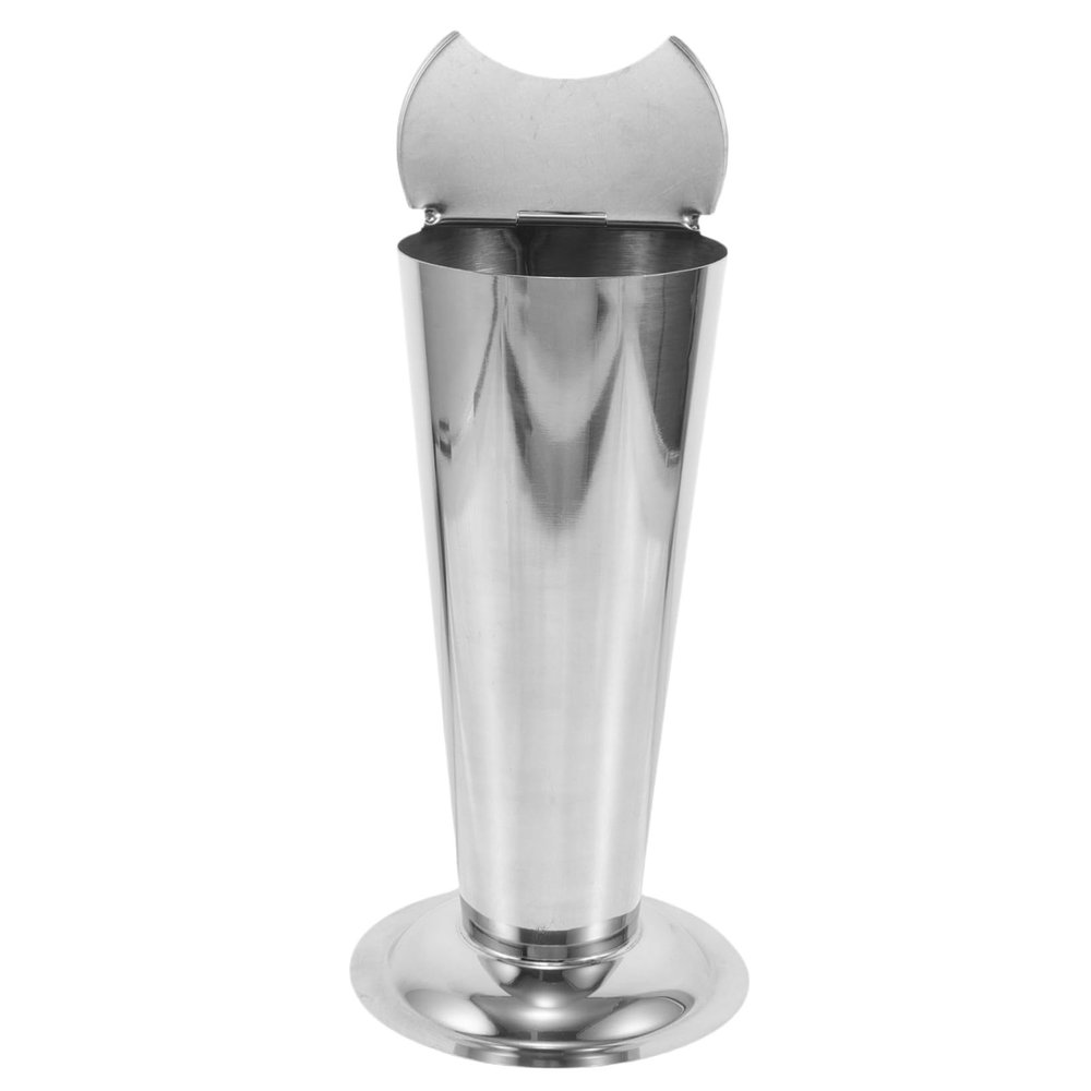GLEAVI Stainless Steel Tweezer Holder, Sturdy Conical Design with Polished Edges, Sterilizable Multifunctional Cotton Ball Container for Lab and Salon Tools