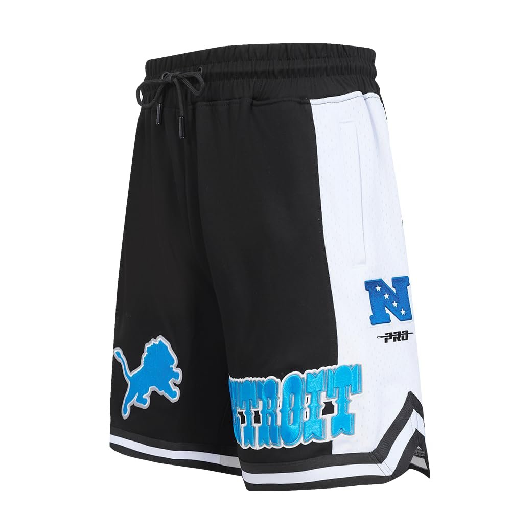 Pro Standard Men's NFL Detroit Lions Retro Classics Athletic Shorts, Black, M