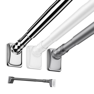No-Drill Tension Curtain Rod, 40–500 cm, Silver, 2.9 m