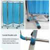 6-Panel Folding Room Divider with Casters, Blue view 3