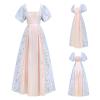 Vhersily 2025 Regency Women's Cotton Dress, Orange Empire Waist Vintage Witch Costume view 2