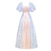 Vhersily 2025 Regency Women's Cotton Dress, Orange Empire Waist Vintage Witch Costume view 4