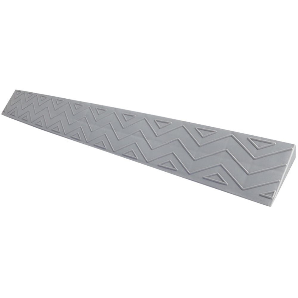 Indoor Threshold Ramp, 110 cm Rise, Plastic Household Ramp for Wheelchairs, Sweepers, and Bathrooms (Gray, 12 × 5 cm / 5 × 2 in)