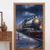 XBKGOHA Winter Christmas Train Curtain Set, 2 Pieces, 34 x 56 in view 4