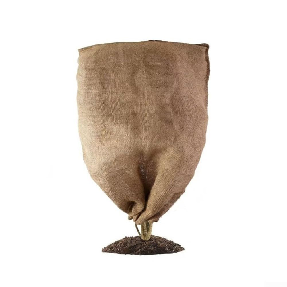 Winter Frost Protection Plant Cover with Zipper and Drawstring, Jute, 60 x 80 cm