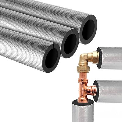 CuKLARYi Water Pipe Insulation Sleeve, 3 Foam Tubes, Aluminum Foil, Pre-Slit, ID 60 mm/THK 20 mm