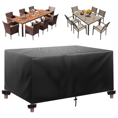 HNKDKJ Waterproof Patio Furniture Cover 350 x 200 x 80 cm, 420D Oxford Fabric