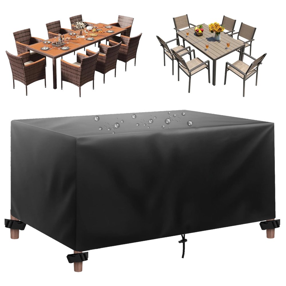 HNKDKJ Waterproof Patio Furniture Cover 350 x 200 x 80 cm, 420D Oxford Fabric