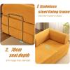 WENMEE Convertible Sofa Bed, 87-Inch Floor Sofa, Modular Futon Couch with Cylindrical Pillow, for Living Room, Bedroom, Lounge (Black, 180 x 100 x 70 cm) view 2