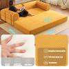 WENMEE Convertible Sofa Bed, 87-Inch Floor Sofa, Modular Futon Couch with Cylindrical Pillow, for Living Room, Bedroom, Lounge (Black, 180 x 100 x 70 cm) view 4