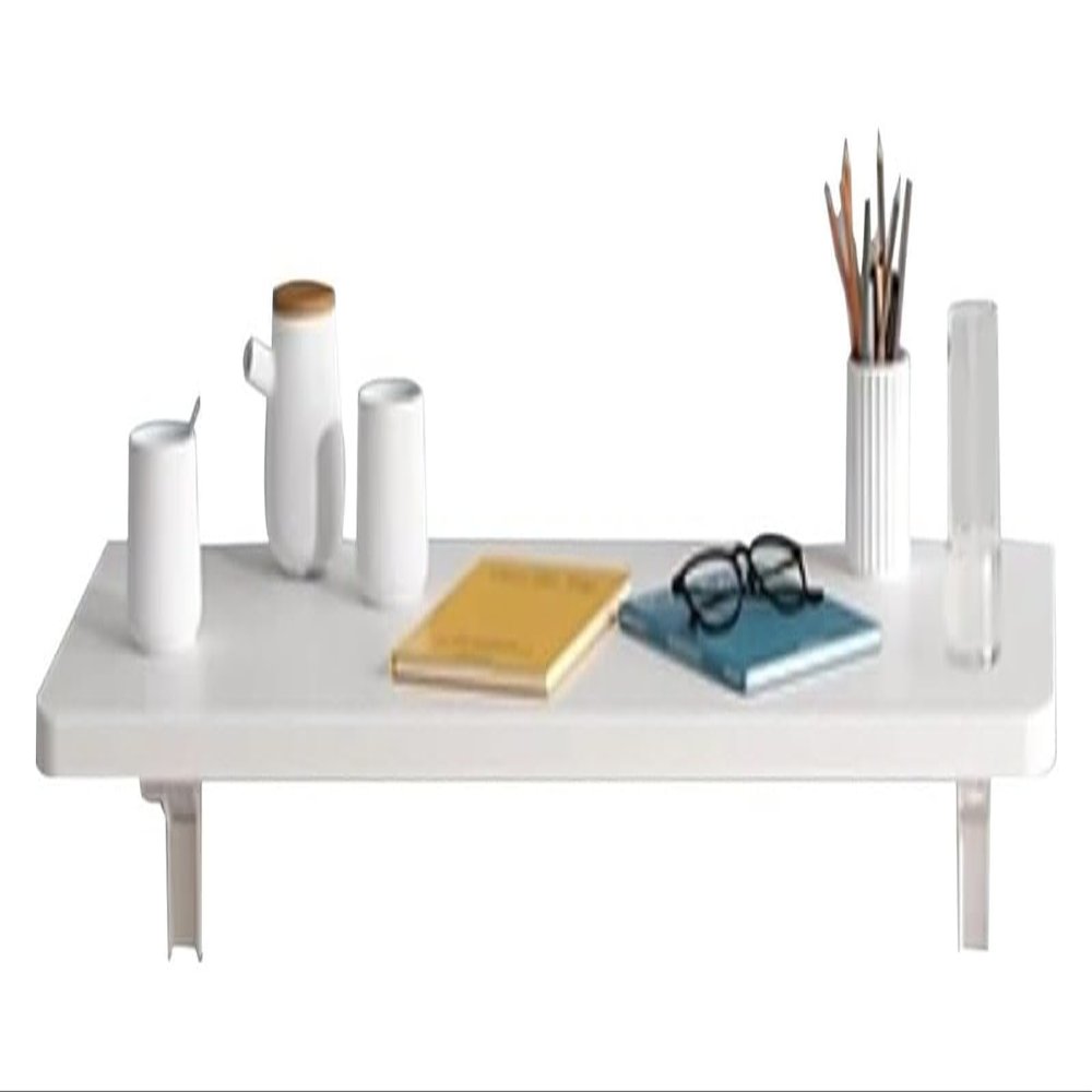 WXPGFEQ Sturdy Wall-Mounted Folding Desk, Space-Saving Floating Shelf Table for Home Office, Kitchen & Bar, Modern 39.5 x 12-Inch Design