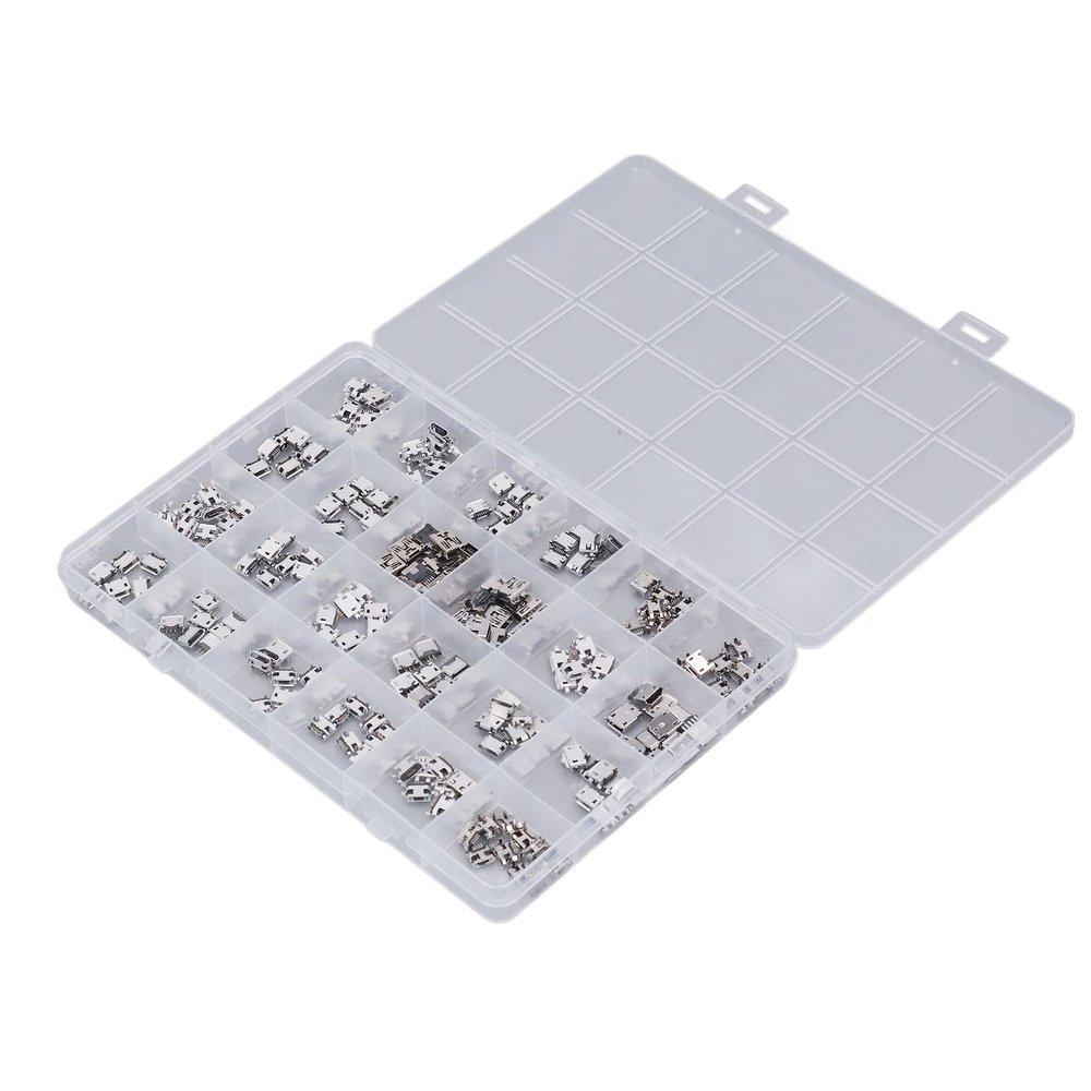 Elprico Stainless Steel Micro USB Socket Connector Kit, 240-Piece Set