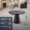 KHG Round Dining Table, 110 cm, Black with Glass Top view 2