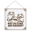 Dekolando Funny Toilet Sign “Are You Pooping? Frog Frogs” 15 × 15 cm (also 20 × 20 cm) | Funny Bathroom Sign | Hanging Door Sign for Toilet & Guest Bathroom view 1