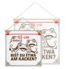 Dekolando Funny Toilet Sign “Are You Pooping? Frog Frogs” 15 × 15 cm (also 20 × 20 cm) | Funny Bathroom Sign | Hanging Door Sign for Toilet & Guest Bathroom view 2