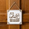 Dekolando Funny Toilet Sign “Are You Pooping? Frog Frogs” 15 × 15 cm (also 20 × 20 cm) | Funny Bathroom Sign | Hanging Door Sign for Toilet & Guest Bathroom view 3