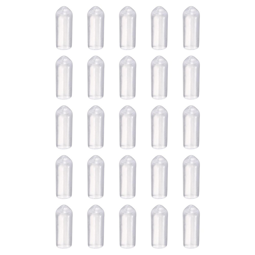 QUARKZMAN 100-Pack Round Rubber End Caps, 5 mm ID, Clear