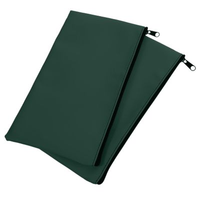 2-Pack PU Zipper Pouches for Money and Documents, Green