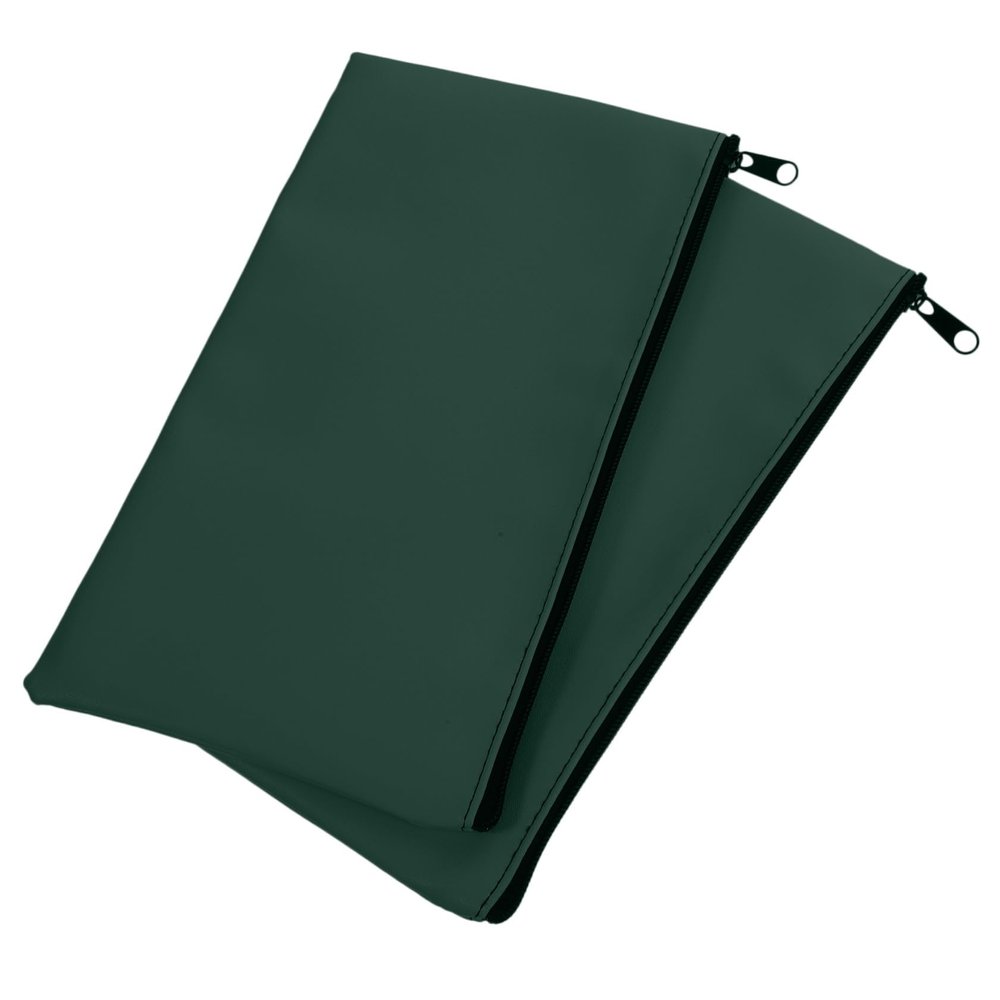 2-Pack PU Zipper Pouches for Money and Documents, Green