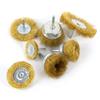 2-Piece Brass Wire Wheel Brush Set, 1/4-Inch Shank, for Deburring view 2