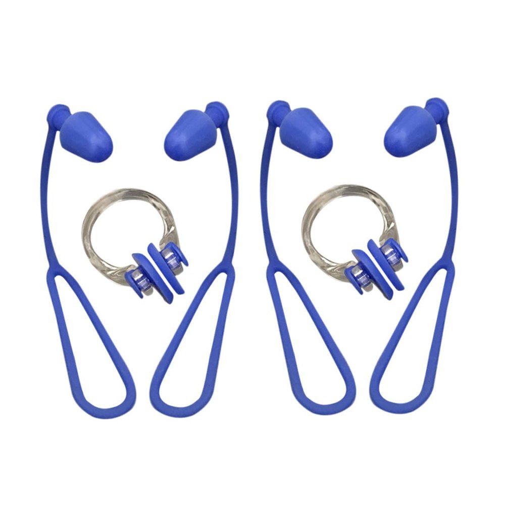 Sosoport Soft Silicone Nose Clip and Earplug Set with Cord for Children and Adults