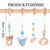 Whcctl 4-Piece Wooden Baby Play Gym Toys, Hanging Baby Toys, Blue view 2