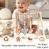 Whcctl 4-Piece Wooden Baby Play Gym Toys, Hanging Baby Toys, Blue view 3