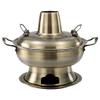 Traditional Copper Hot Pot, Stainless Steel Charcoal Cooker for Shabu Shabu and Soups view 1