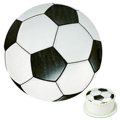 Edible Soccer Cake Topper, 8-Inch Fondant Soccer Ball Decoration