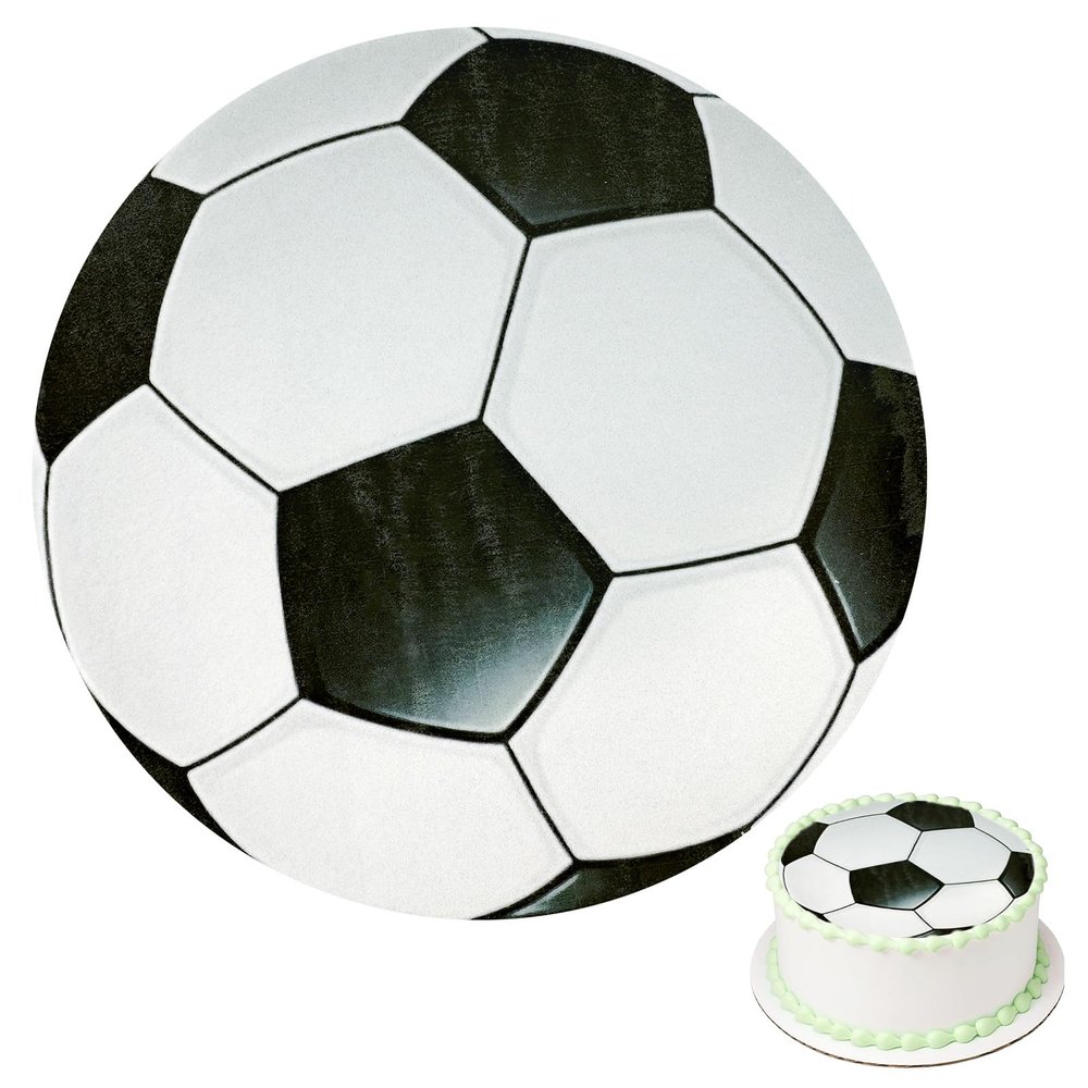Edible Soccer Cake Topper, 8-Inch Fondant Soccer Ball Decoration