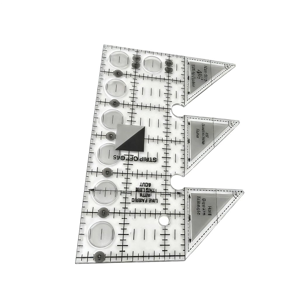 Non-Slip Quilting Ruler, 45° Ergonomic Fabric Tool, Transparent