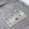 Non-Slip Quilting Ruler, 45° Ergonomic Fabric Tool, Transparent view 3