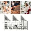 Non-Slip Quilting Ruler, 45° Ergonomic Fabric Tool, Transparent view 4
