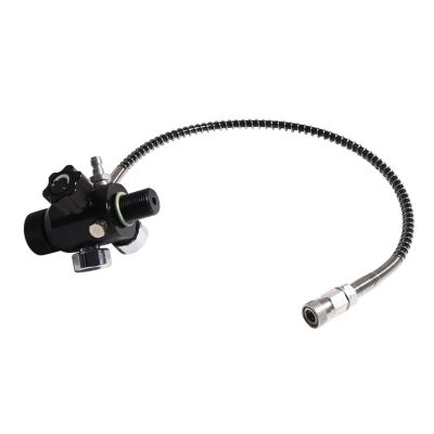 ROYJJ High-Pressure DIN Valve Filling Adapter with Dual Gauges