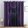 Purple and Black Kawaii Cat Blackout Curtains, 2-Piece Set, 260 x 140 cm view 1