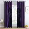 Purple and Black Kawaii Cat Blackout Curtains, 2-Piece Set, 260 x 140 cm view 2
